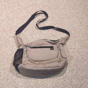 L.L.Bean Messenger Shoulder Bag Tan Adjustable Strap Pockets Travel Work School